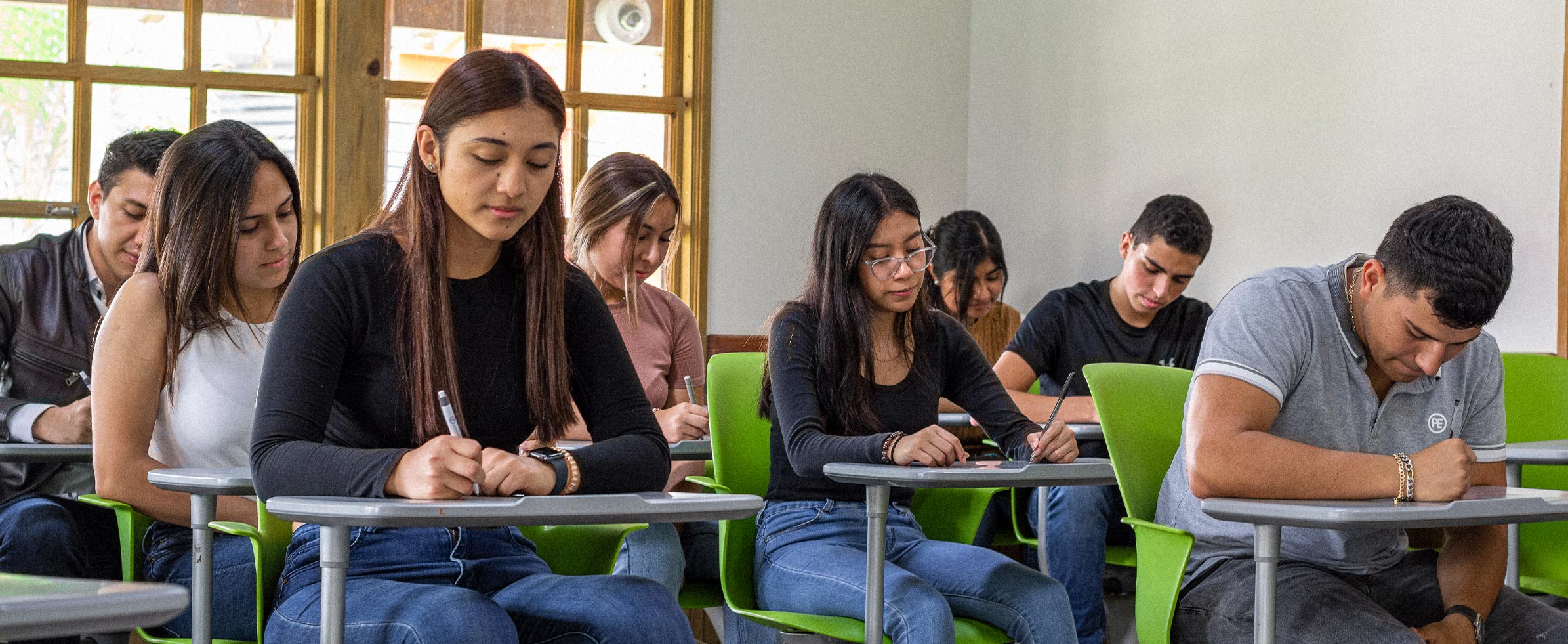 Students taking the placement test